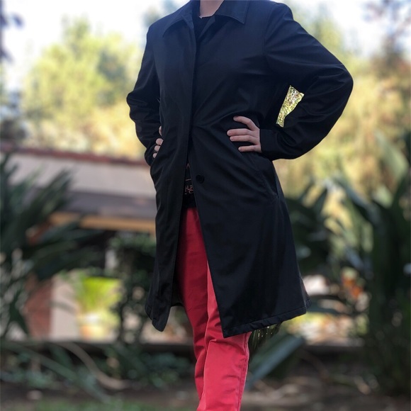 Esprit Womens Blk Rain Trench Jacket 